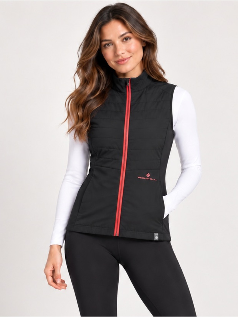 Ronhill Women’s Running Vest Black Neon Pink Quilted Outdoor Size S
